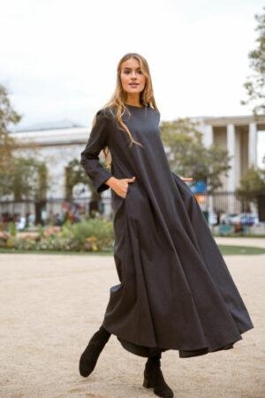 robe longue ample en laine