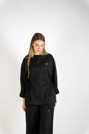 ensemble noir 100% coton fabriqué en france à paris pour un style minimaliste et modest fashion
