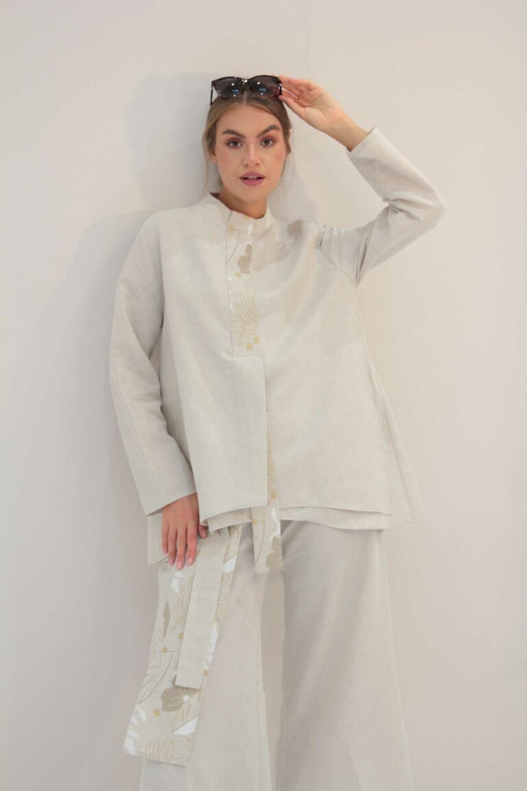 TUNIQUE CRAVATE – LIN NATUREL